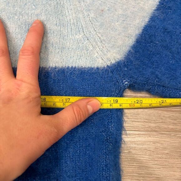 River Island Mens Ecru slim fit colour block knit jumper soft touch sweater S - Picture 5 of 7